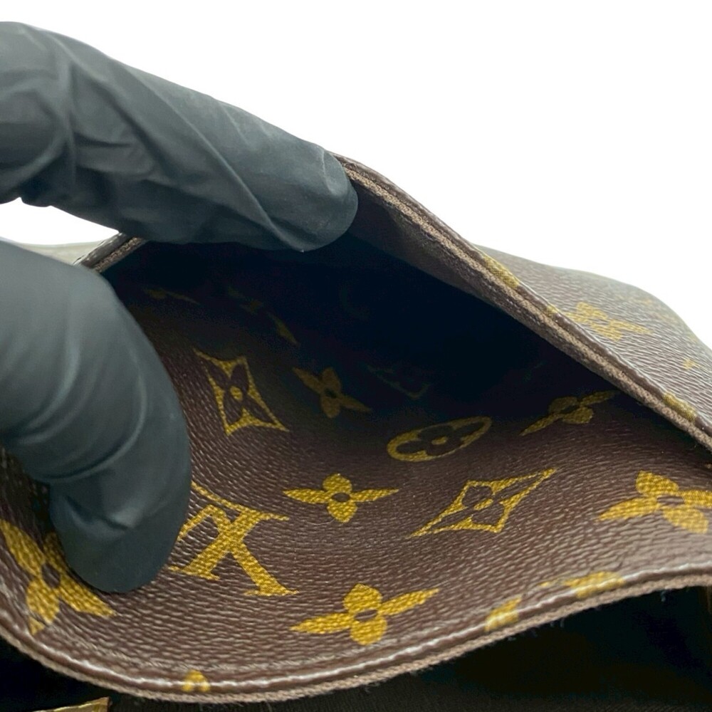 LOUIS VUITTON Authentic Brown Monogram Leather Pochette Shoulder Bag - Picture 10 of 10